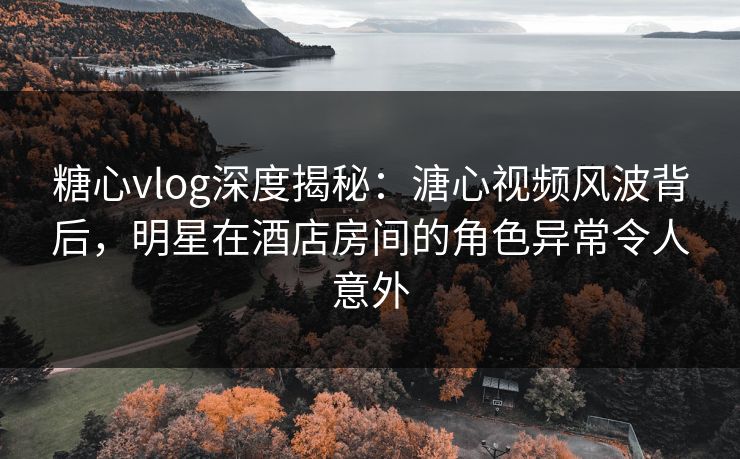 糖心vlog深度揭秘：溏心视频风波背后，明星在酒店房间的角色异常令人意外